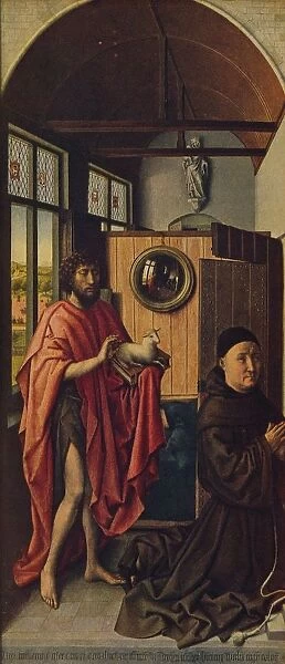 St. John the Baptist and the Franciscan master Henry of Werl, 1438, (c1934). Artist: Robert Campin