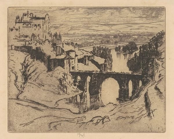 St. Martins Bridge, Toledo, 1904. Creator: Joseph Pennell