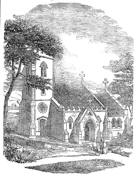 St. Mary's New Church, Branksea Island, Dorset, 1854. Creator: Unknown