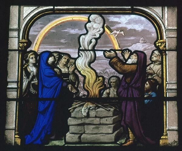 Detail of a stained glass window in Chartres, 19th century