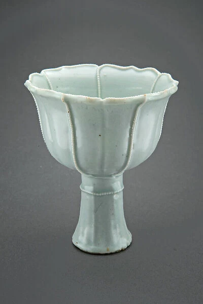 Stemcup with Pearl-Edged Lobes and Central Floret, Yuan dynasty (1271-1368). Creator: Unknown