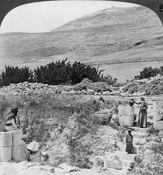 Steps leading to Jacobs well, looking northwest, Palestine (Israel), 1905. Artist: Underwood & Underwood