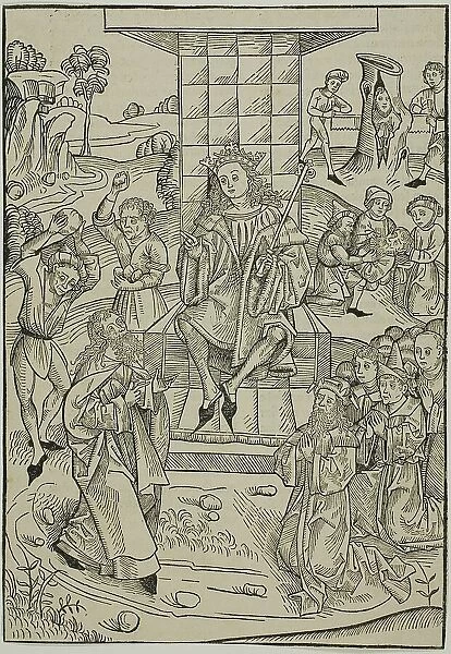 The Stoning of Zacharias and Isaias, page 9 from the Treasury (Schatzbehalter), 1491. Creator: Michael Wolgemut