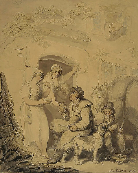 A Stop at the Inn, 1794. Creator: Thomas Rowlandson