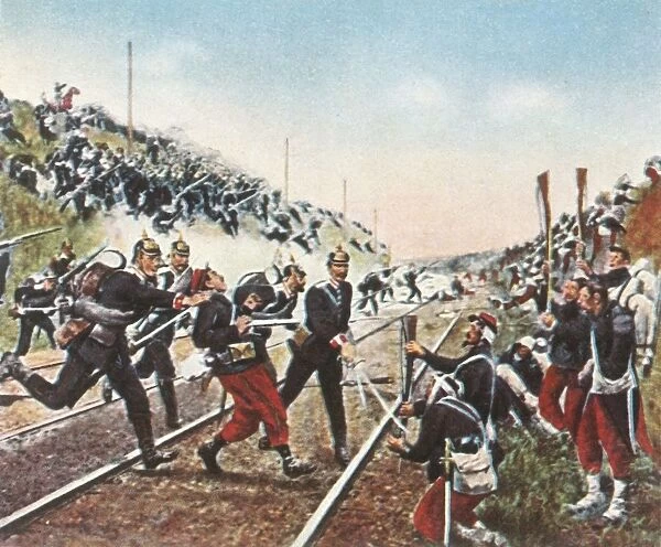 Storming of the railway embankment at Nuits by the Badeners, 18 December 1870, (1936)