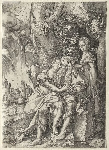 The Story of Lot: Lot with His Daughters, 1555. Creator: Heinrich Aldegrever (German