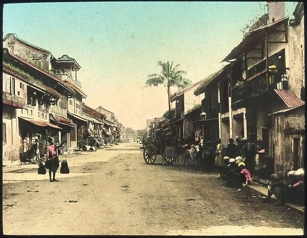 Street in Rangoon, Burma, late 19th or early 20th century