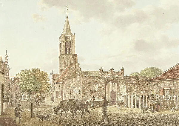 Street scene in Beverwijk, 1793. Creator: Jacob Cats