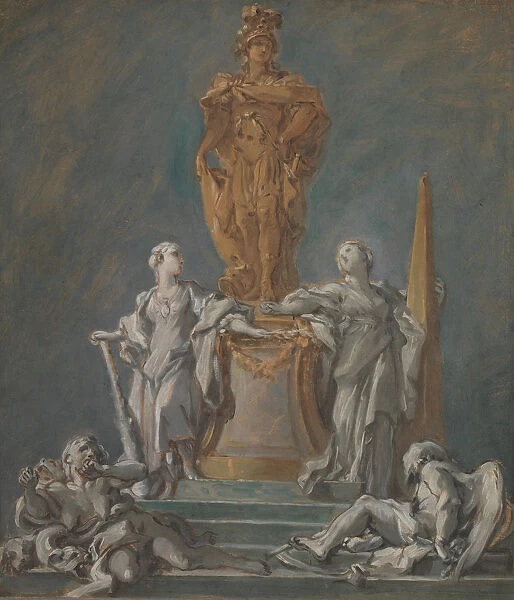 Study for a Monument to a Princely Figure. Creator: Francois Boucher