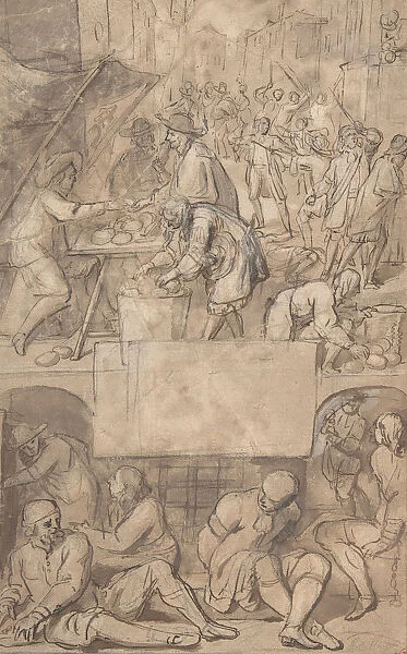 Study for a Title-Page: Allegory of Commerce and a Debtors Prison (?), n. d