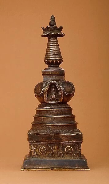 Stupa (Tibetan: Chöten) with Relics (image 1 of 2), 15th century. Creator: Unknown