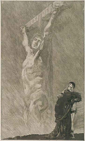 Suffer!, plate fourteen from A Life, 1884. Creator: Max Klinger