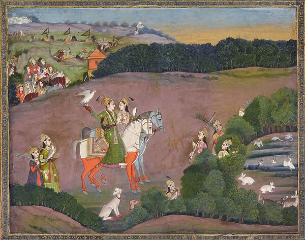 Sultan Baz Bahadur and Roopmati, ca 1735. Artist: Mir Kalan Khan (active 1730-1780)