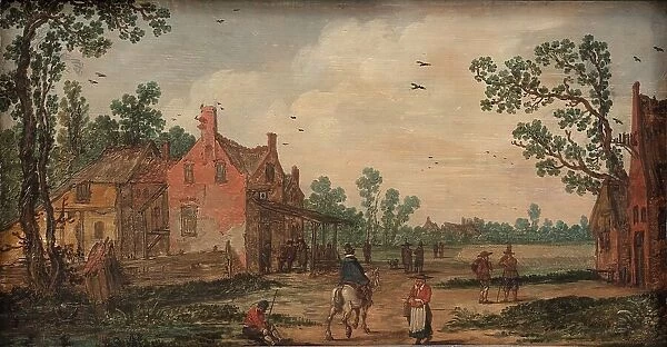 Summer at the 'Lily' Tavern, 1623-1626. Creators: Jan van Goyen, Esaias van de Velde. Summer at the 'Lily' Tavern, 1623-1626. Creators: Jan van Goyen, Esaias van de Velde
