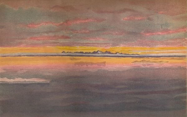 Sunset off the North Coast of Asia, North of the Mouth of the Chatanga, 1893, (1897). Artist: Fridtjof Nansen