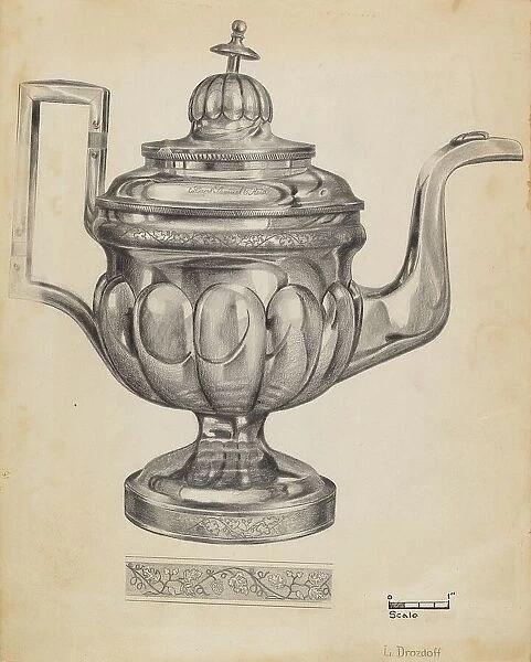 Teapot, c. 1936. Creator: Leo Drozdoff