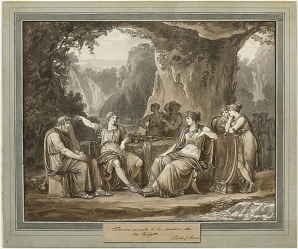 Telemachus Relates His Adventures to the Goddess Calypso, from The Adventures... 1808. Creator: Bartolomeo Pinelli