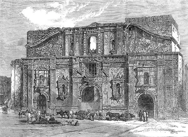The terrible calamity in Santiago, Chili: ruins of La Compania [Compañía] Church, 1864. Creator: Unknown