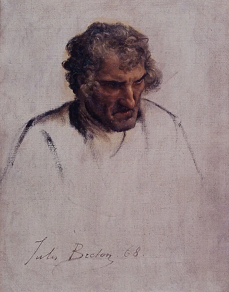 Tête de Breton, étude pour le Pardon, 1868. Creator: Jules Breton