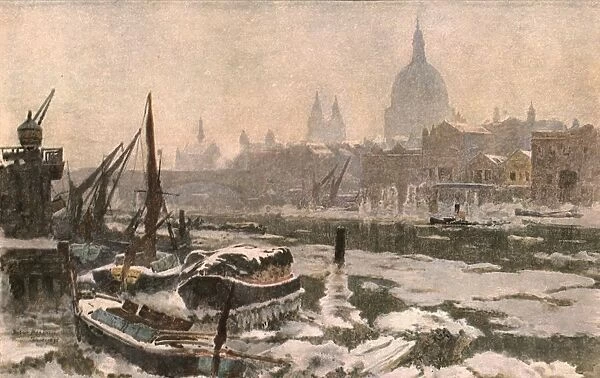 The Thames: A Severe Winter, (c1900). Creator: Unknown