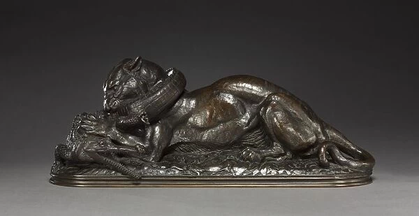 Tiger Devouring a Gavial, 1831. Creator: Antoine-Louis Barye (French, 1796-1875)