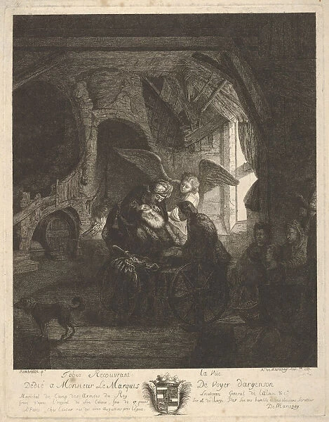Tobias Returning Sight to His Father, 1755. Creator: Antoine de Marcenay Ghuy
