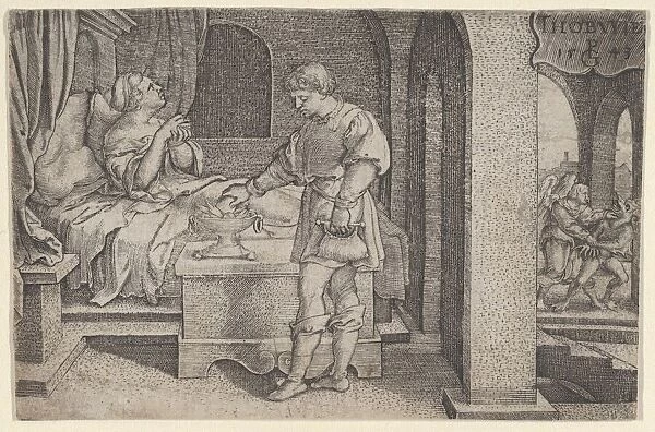 Tobiolus Makes a Propitiatory Sacrifice, from The Story of Tobias, 1543