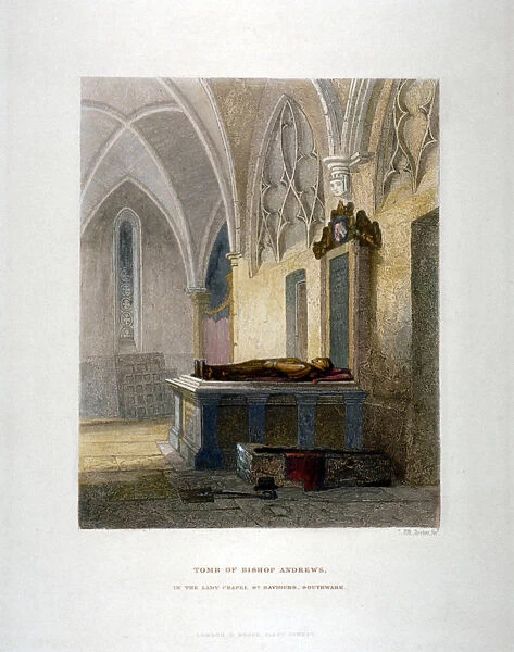 Tomb of Lancelot Andrews in the Lady Chapel, St Saviours Church, Southwark, London, 1851