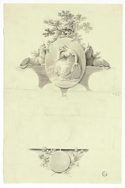 Tomb Monument and Detail, c. 1790. Creator: John Bacon I
