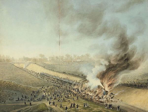 Train Crash at Bellevue in 1842 (19th century)