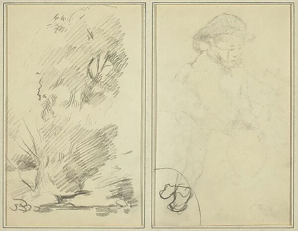 Trees; Sketch of Breton Boy [verso], 1884-1888. Creator: Paul Gauguin
