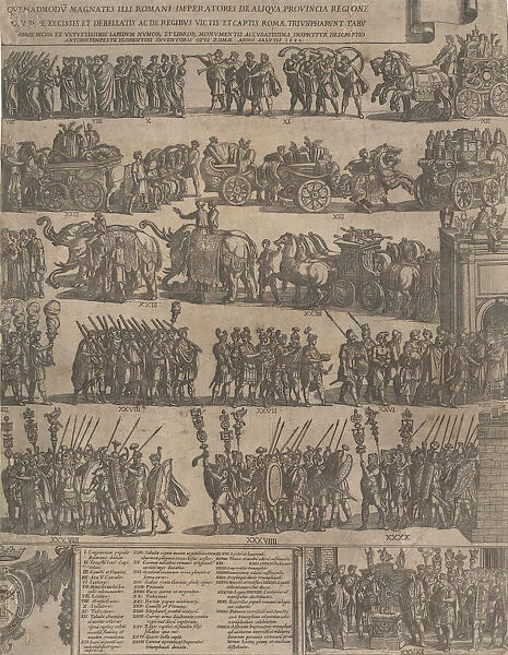 Triumph of a Roman Emperor (left side), 1603. Creator: Antonio Tempesta