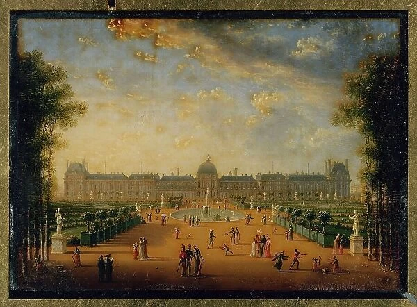 Tuileries Palace, seen from the gardens, current 1st arrondissement, 1818. Creator: Jean Francois Lebelle