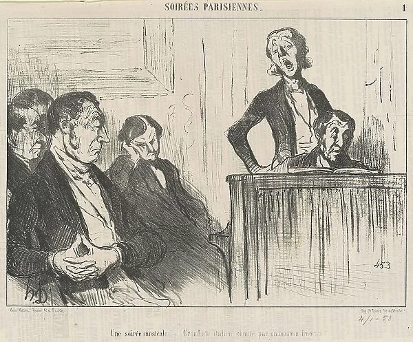 Une soirée musicale, 19th century. Creator: Honore Daumier