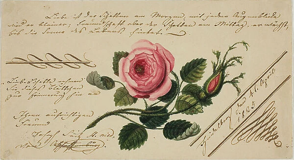 Untitled Valentine (Pink Flower), 1825. Creator: Unknown