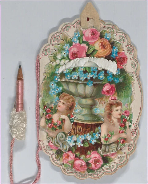 Valentine - Mechanical - elaborate Valentine, Dance Card, Baby, 1883. 1883. Creator: Anon