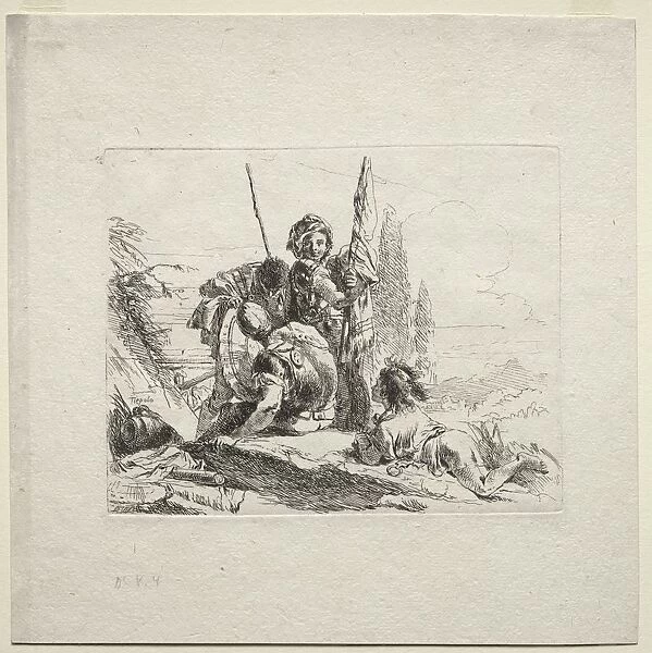 Various Caprices: The Three Soldiers and the Boy, 1785. Creator: Giovanni Battista Tiepolo
