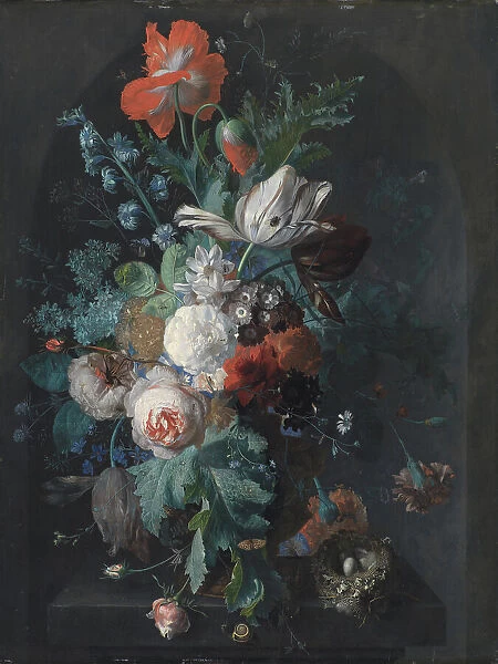 A Vase with Flowers, 1700-1749. Creator: Jan van Huysum