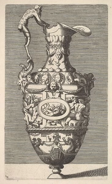 Vase with a River God in an Oval Medallion, 17th century. Creator: Rene Boyvin