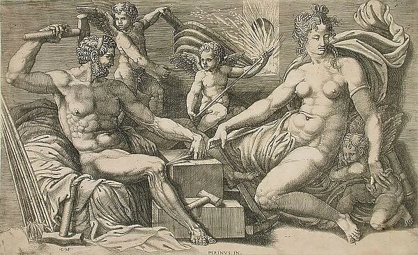Venus and Vulcan at the Forge, mid-1550s. Creator: Giorgio Ghisi
