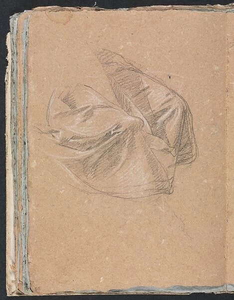 Verona Sketchbook: Drapery study (page 50), 1760. Creator: Francesco Lorenzi (Italian, 1723-1787)