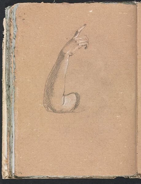 Verona Sketchbook: Right arm and hand (page 66), 1760. Creator: Francesco Lorenzi (Italian