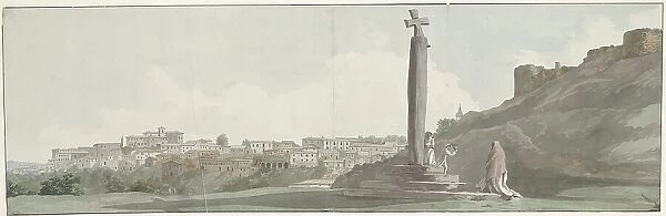 View of Ariano and monument, known as Altar of Janus, 1778. Creator: Louis Ducros