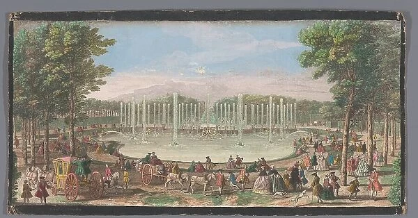 View of the Bassin De Neptune in the garden of Versailles, c.1691-after 1753. Creator: Jacques Rigaud