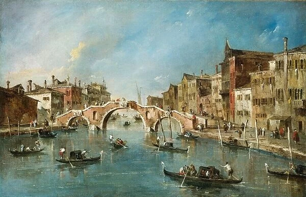 View on the Cannaregio Canal, Venice, c. 1775-1780. Creator: Francesco Guardi