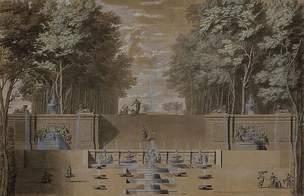 View of cascading stairs, probably for Sceaux, c1700s. Creator: Jean-Baptiste-Alexandre Le Blond