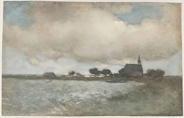 View of the Church at Noordse Dorp near Noorden, c.1880-c.1885. Creator: Jan Hendrik Weissenbruch