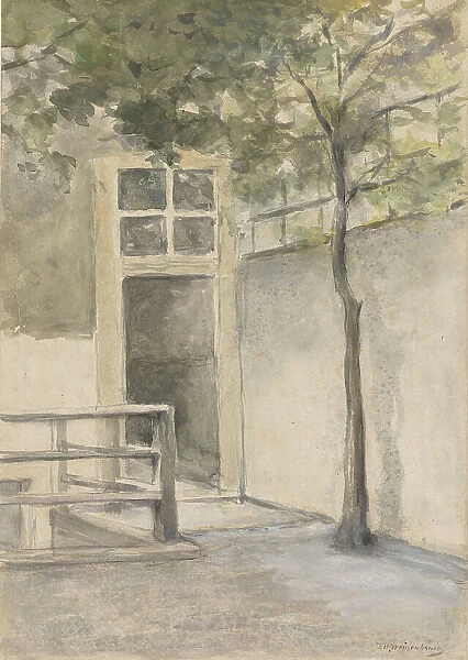 View of a courtyard from the artist's studio in Kazernestraat in The Hague, 1834-1903. Creator: Jan Hendrik Weissenbruch