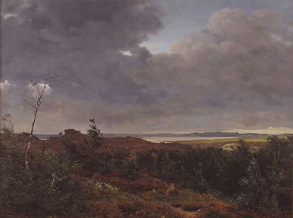 View of Frederiksværk from Tisvilde Wood, North Zealand, 1839. Creator: Peter Christian Thamsen Skovgaard