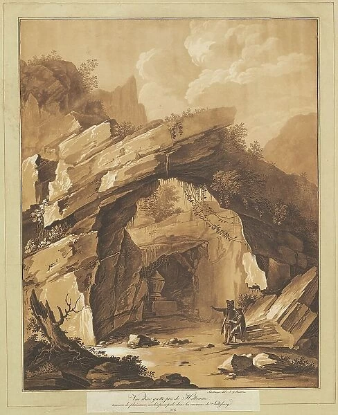 View of the Grotto by Heilbrunn, near Salzburg, 1780s. Creator: Johann Gottlieb Prestel